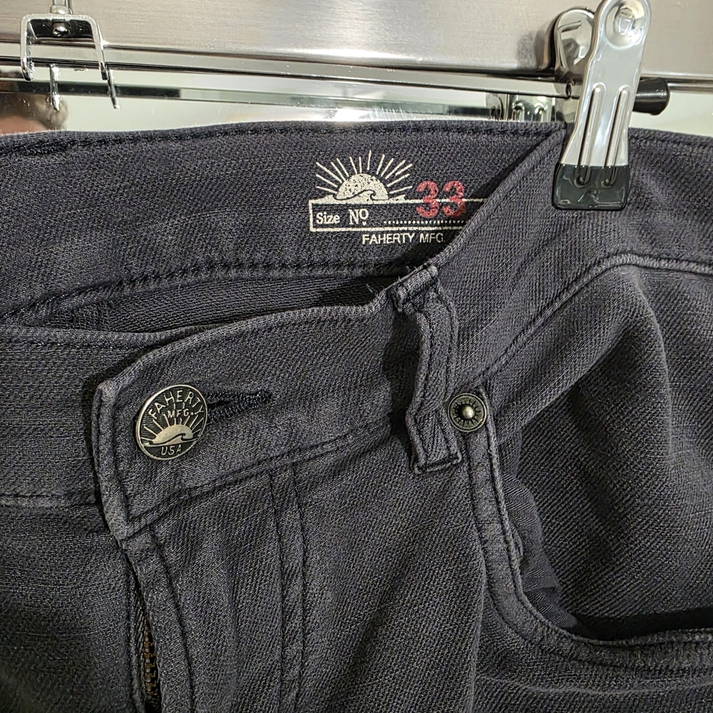 Faherty Charcoal Denim Pants - Picture 2 of 3